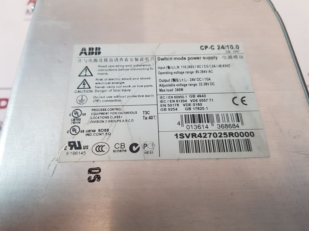 Abb Cp-c 24/10.0 1Svr427025R0000 Switch Mode Power Supply
