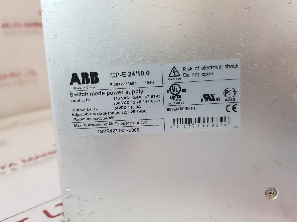 Abb Cp-e 24/10.0 Switch Mode Power Supply 1Svr427035R0000