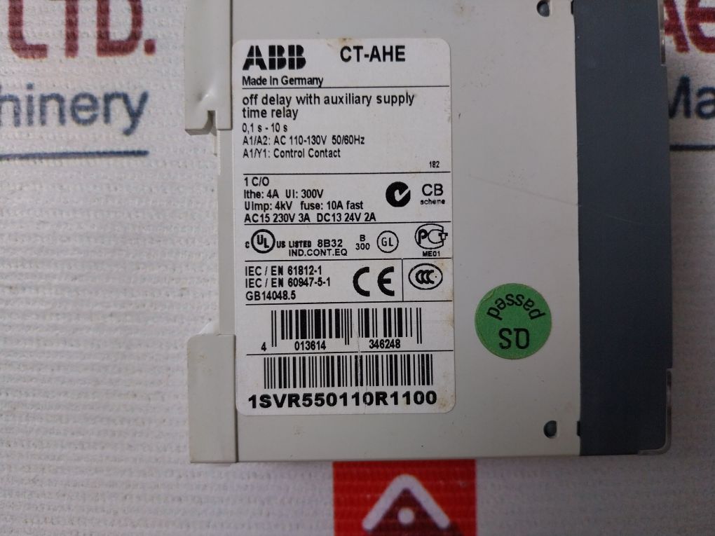 Abb Ct-ahe 1Svr550110R1100 Off Delay Time Relay 1S-10S