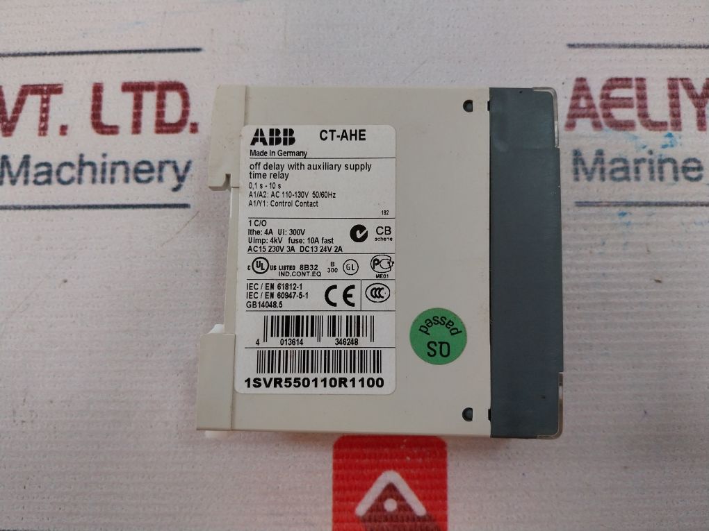 Abb Ct-ahe Off Delay Time Relay 0, 1S-10S  Ac 110-130V