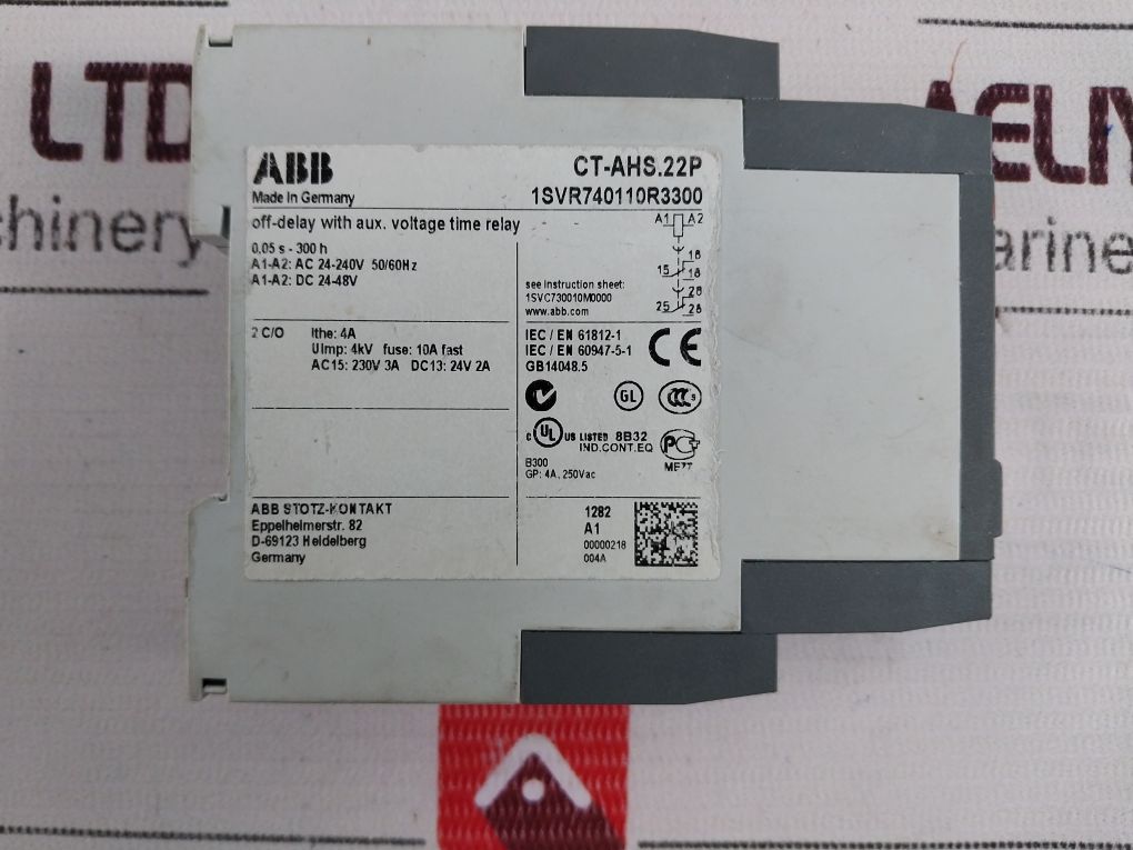 Abb Ct-ahs.22P Off-delay With Aux. Voltage Time Relay 1Svr740110R3300