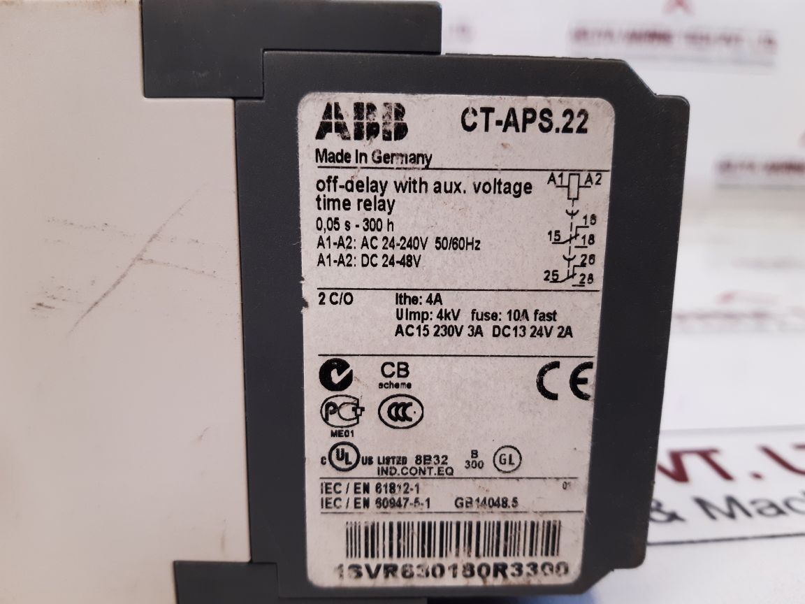 Abb Ct-aps.22 Off-delay With Aux. Voltage Time Relay 1Svr630180R3300
