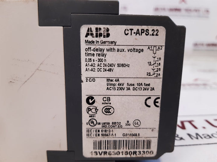 Abb Ct-aps.22 Off-delay With Aux. Voltage Time Relay 1Svr630180R3300
