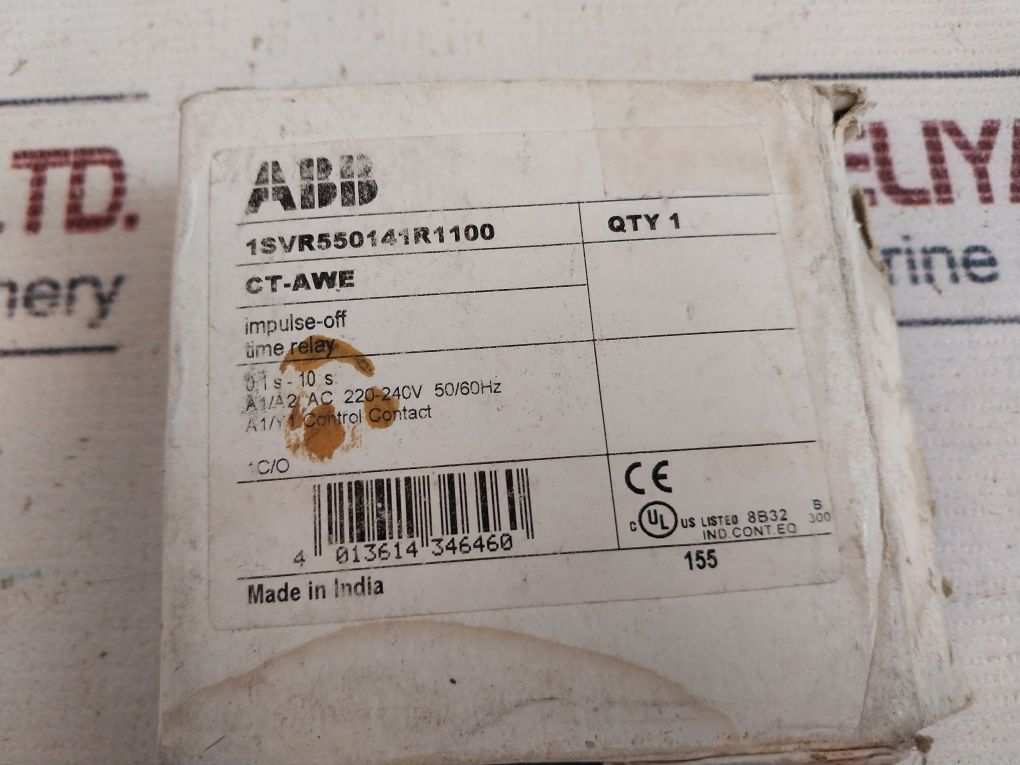 Abb Ct-awe 1Svr550141R1100 Impulse-off Time Relay 