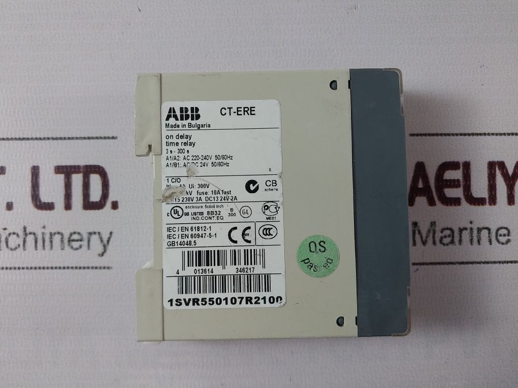 Abb Ct-ere 1Svr550107R2100 Time Delay Relay 3-300Sec
