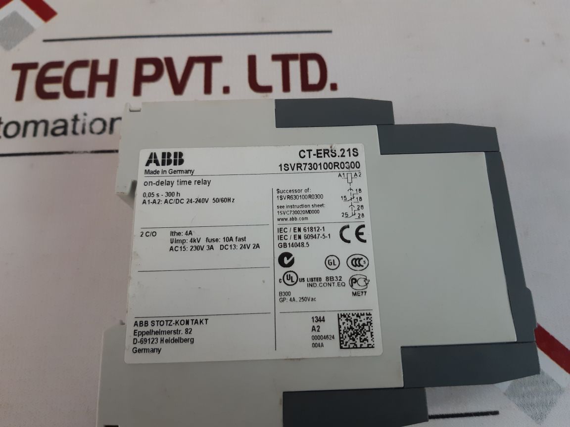 Abb Ct-ers.21S On-delay Time Relay 1Svr730100R0300 0,05 S – 300 H