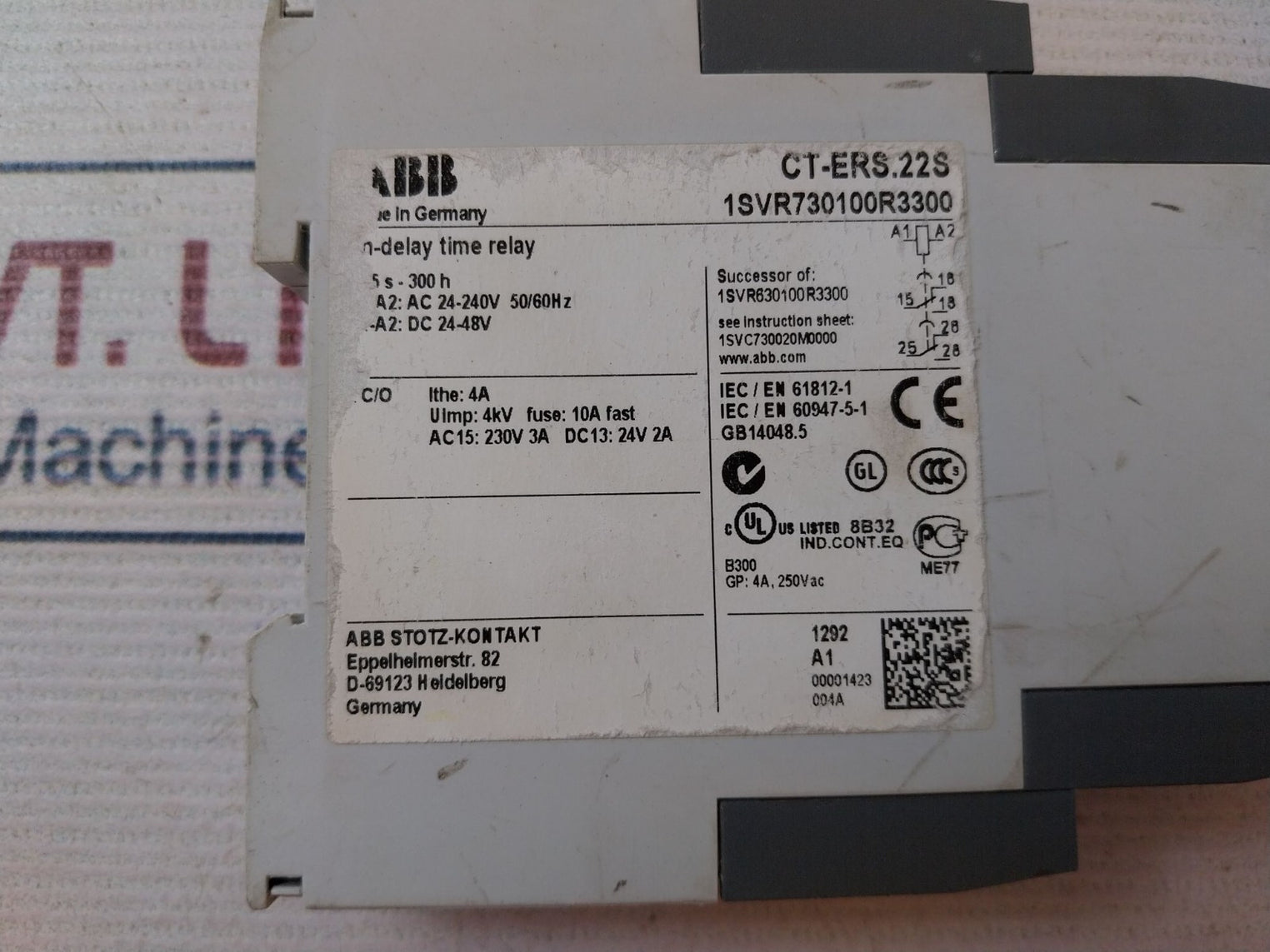 Abb Ct-ers.22 On-delay Time Relay