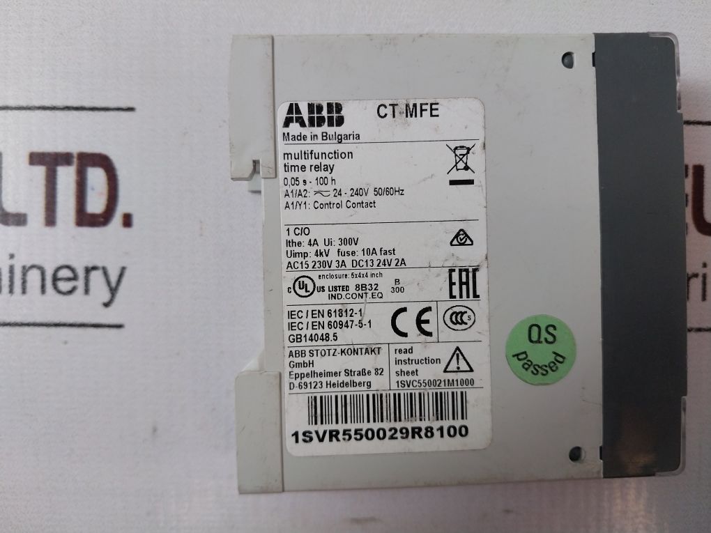 Abb Ct-mfe Multifunction Time Relay 1Svr550029R8100