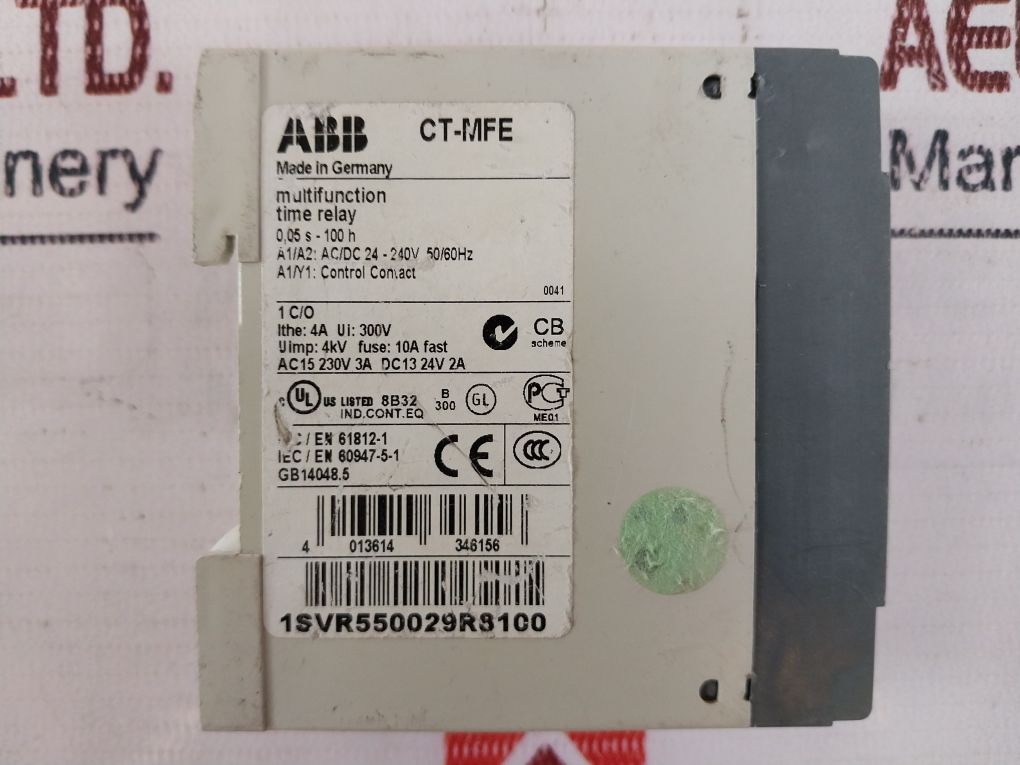 Abb Ct-mfe Multifunction Time Relay 1Svr550029R8100 24-240V 50/60Hz