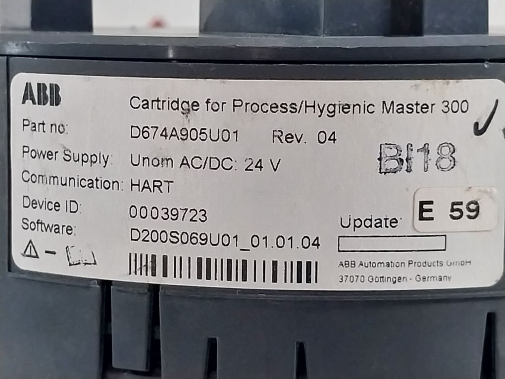 Abb D674A905U01 Cartridge For Process/Hygienic Master 300