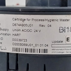 Abb D674A905U01 Cartridge For Process/Hygienic Master 300