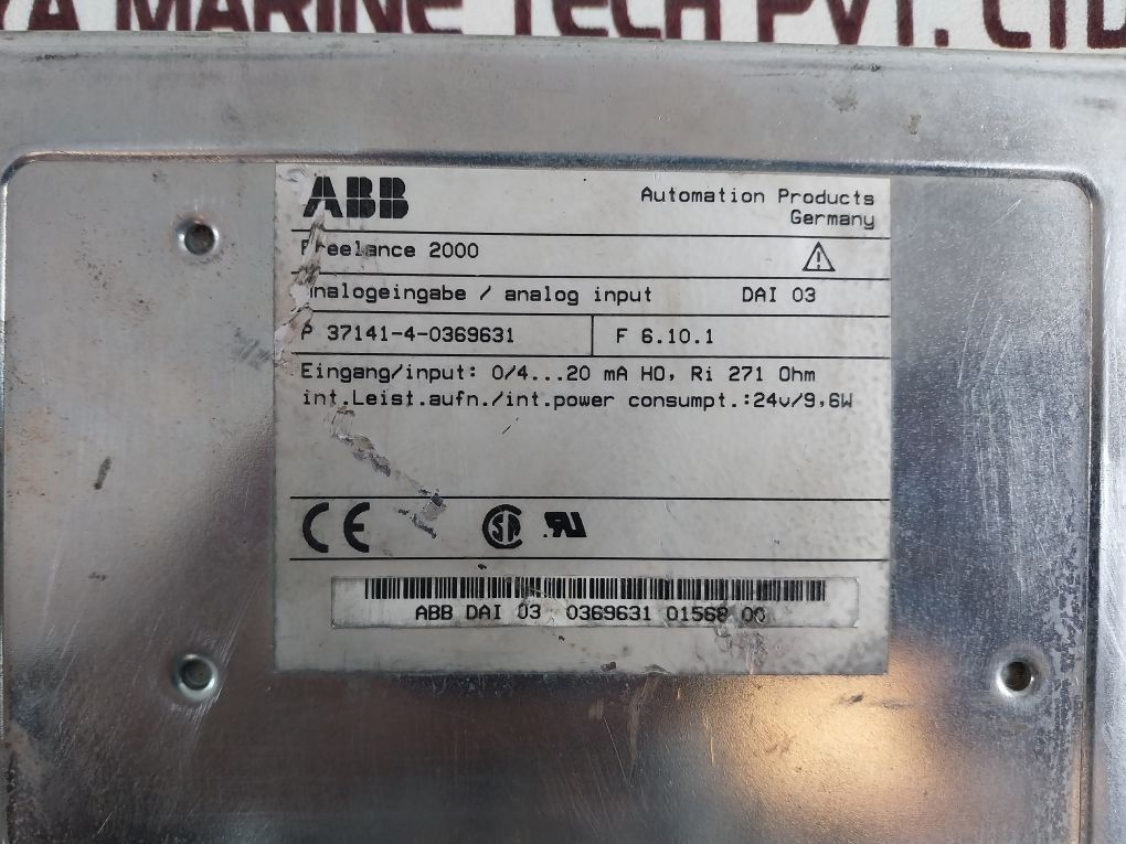 Abb Dai 03 Analog Input Module Freelance 2000 P 37141-4-0369631