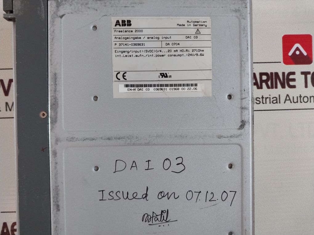 Abb Dai 03 Analog Input Module Freelance 2000 P 37141-0369631