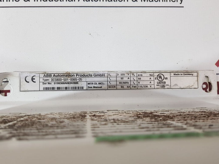 Abb Dcs800-s01-0065-05 Dc Drive
