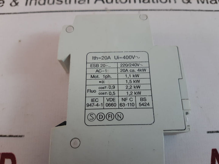 Abb Esb 20-20 Installation Contactor/Protection 20A ~250V