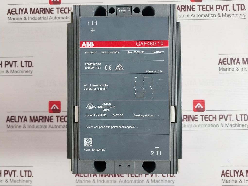 Abb Gaf460-10 3-pole Contactor 24-60V Dc