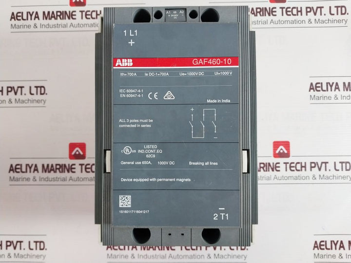 Abb Gaf460-10 3-pole Contactor 24-60V Dc
