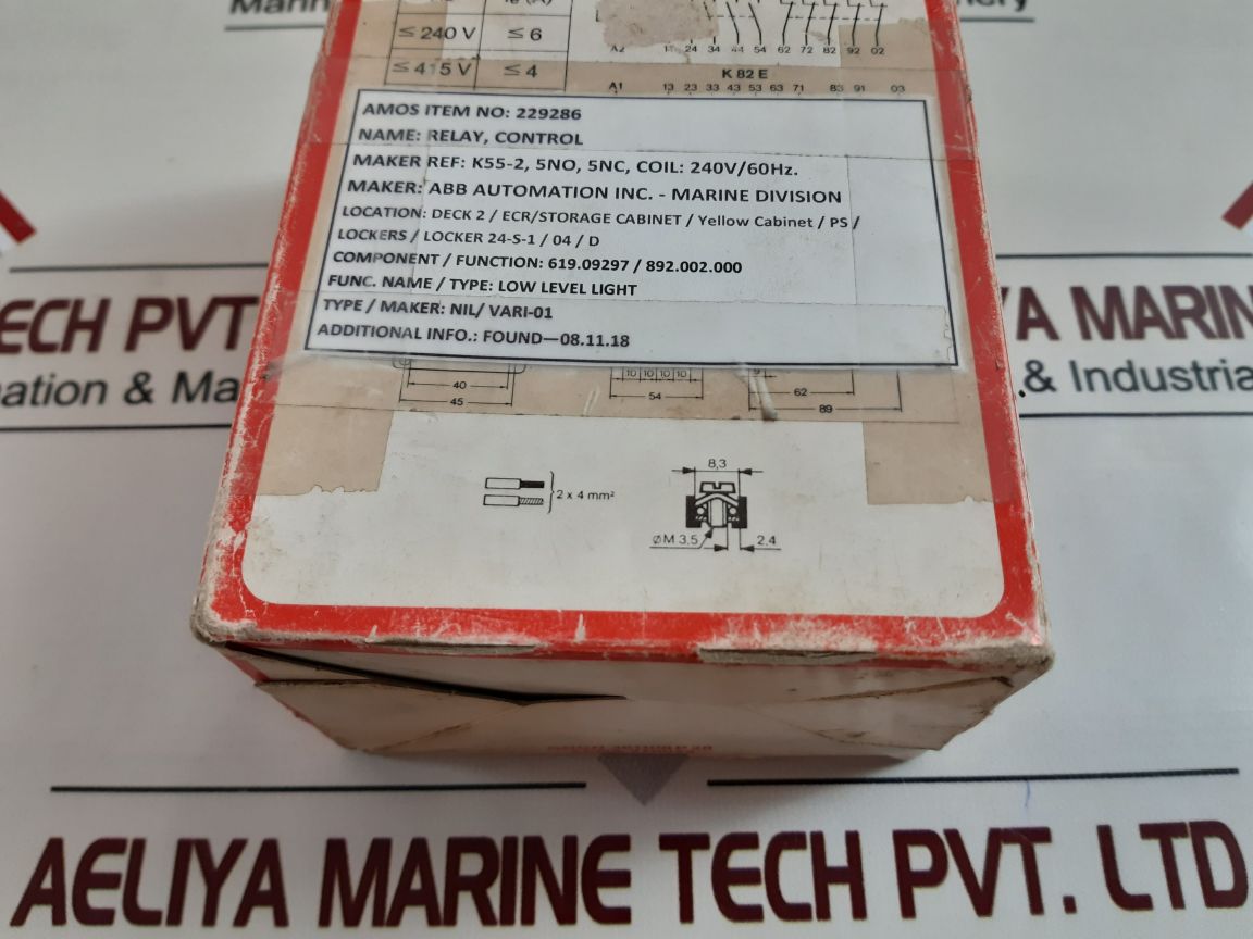 Abb k55e relay contactor