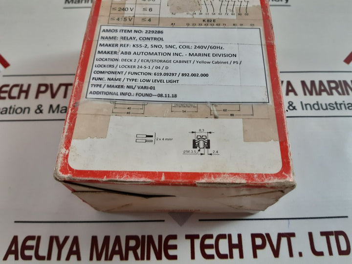 Abb k55e relay contactor