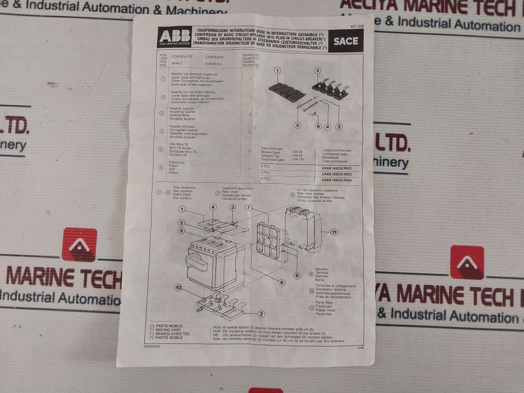 Abb Lna32/100 Lower Base With Terminals