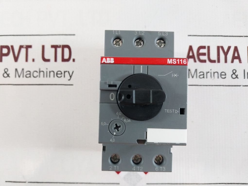 Abb Ms116-6.3 Manual Motor Starter 4.0-6.3A 1Sam250000R1009