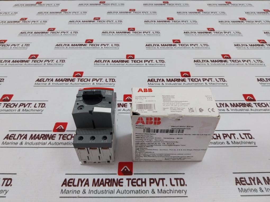 Abb Ms132-1.6 Manual Motor Starter 690V 50/60Hz 1Sam350000R1006