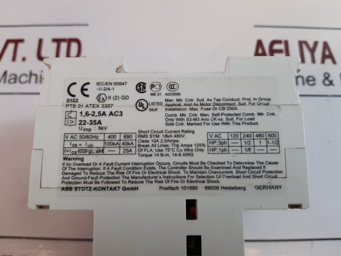 Abb Ms 325 Manual Motor Starter Free Shipping