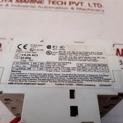 Abb ms 325 manual motor starter 4.0 to 6.3a