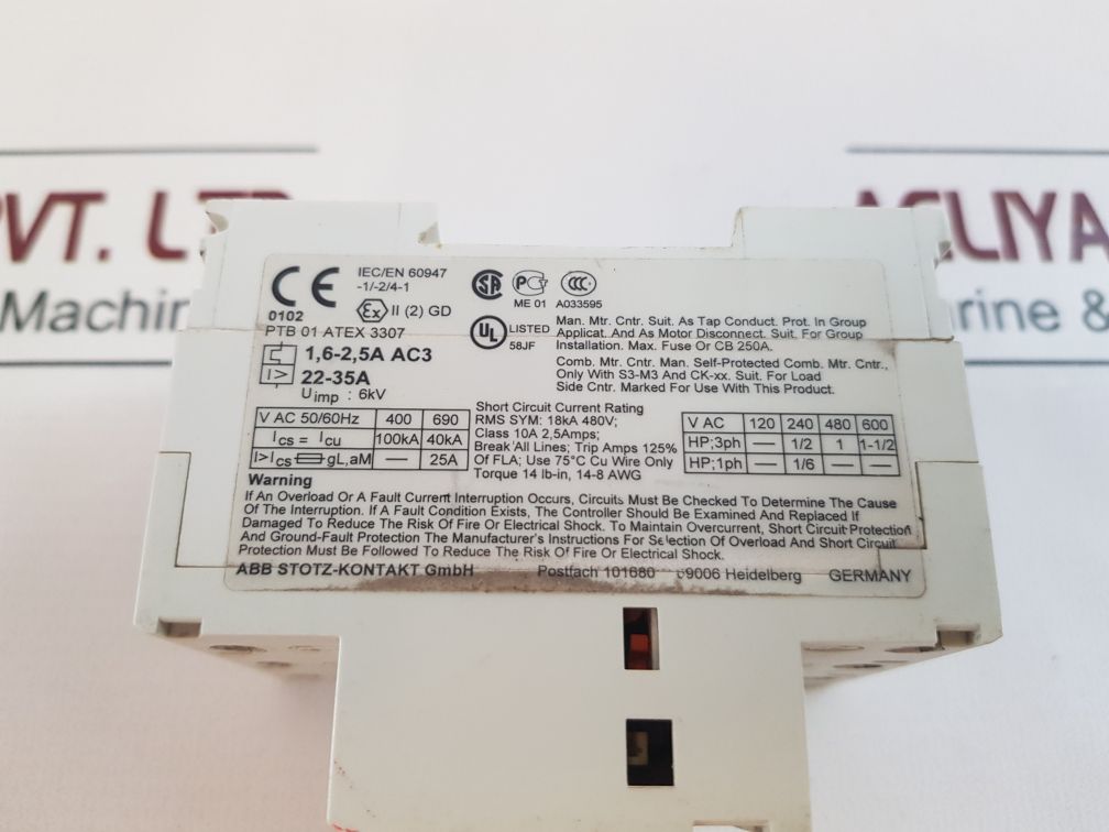 Abb Ms 325 Manual Starter 1,6-2, 5A