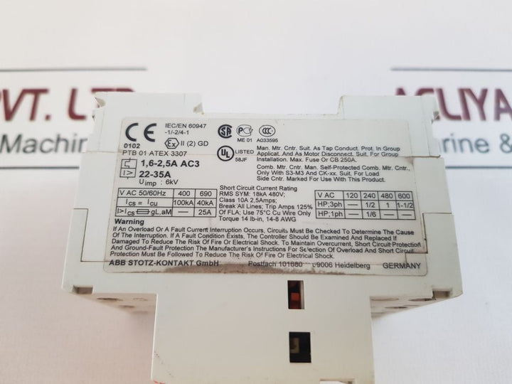 Abb Ms 325 Manual Starter 1,6-2, 5A