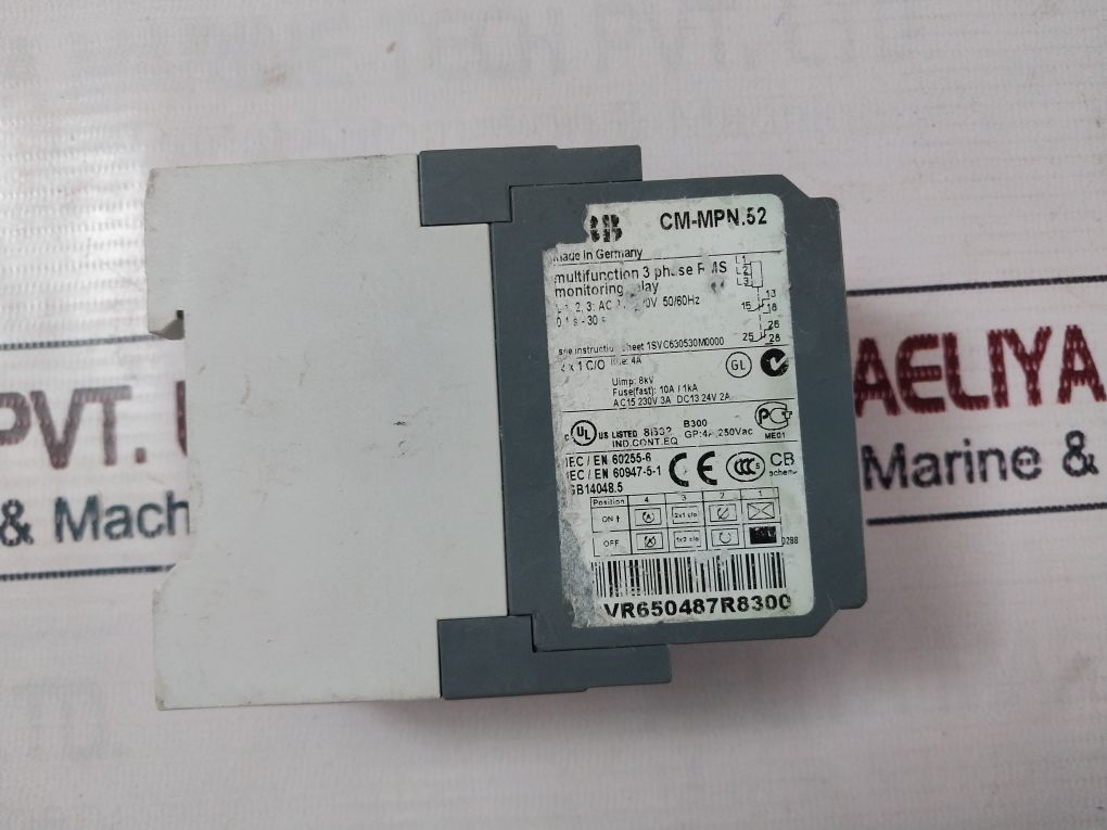 Abb Multi-function Monitor Cm-mpn.52 3 Phase Rms Monitor Relay
