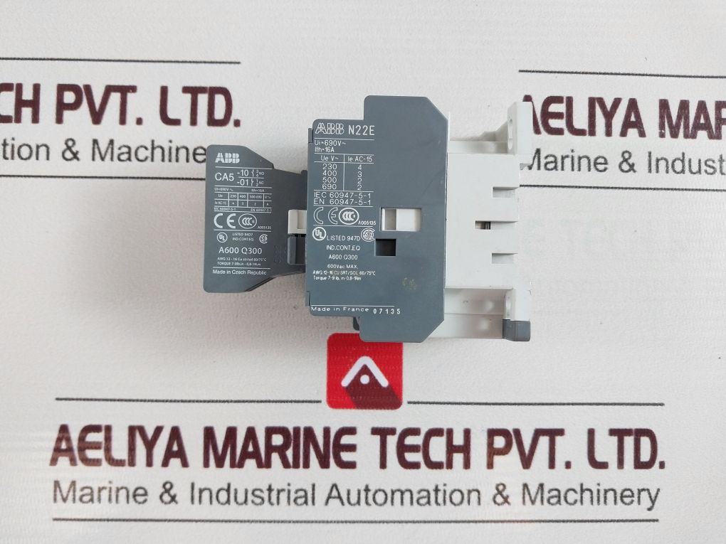 Abb N22E Control Relay With Ca5-10,Ca5-01 Auxiliary Contact Block Free Shipping