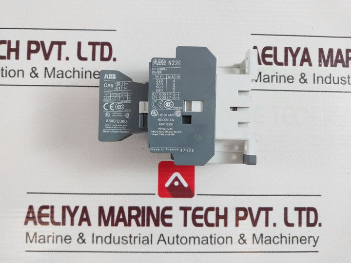 Abb N22E Control Relay With Ca5-10,Ca5-01 Auxiliary Contact Block Free Shipping
