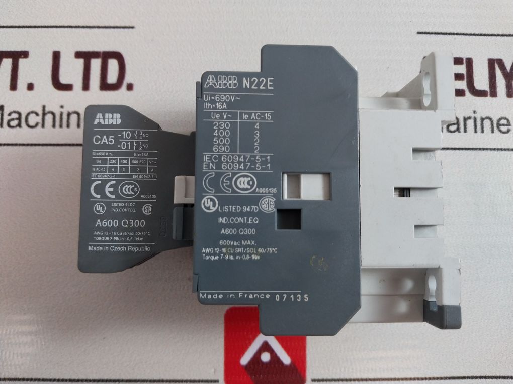 Abb N22E Control Relay With Ca5-10,Ca5-01 Auxiliary Contact Block Free Shipping