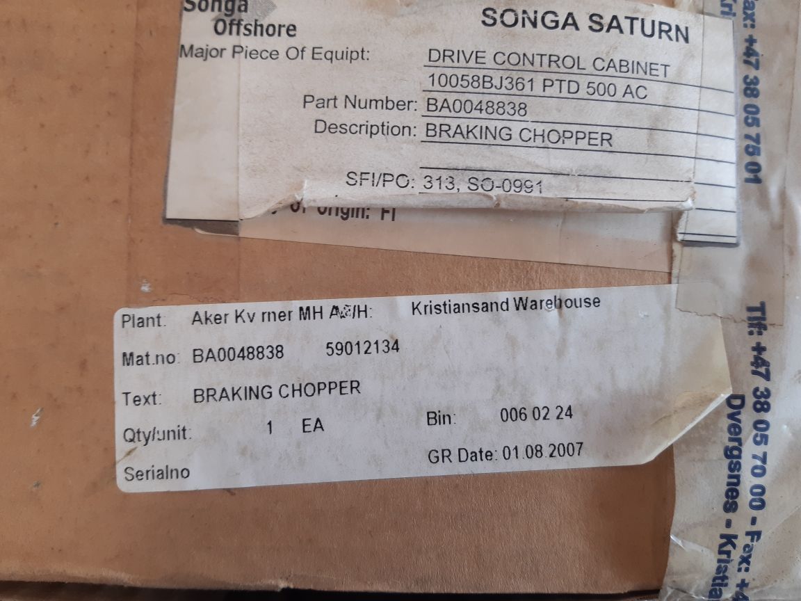 Abb Nbra-666C Braking Chopper 59012134 Option/Separate Kit