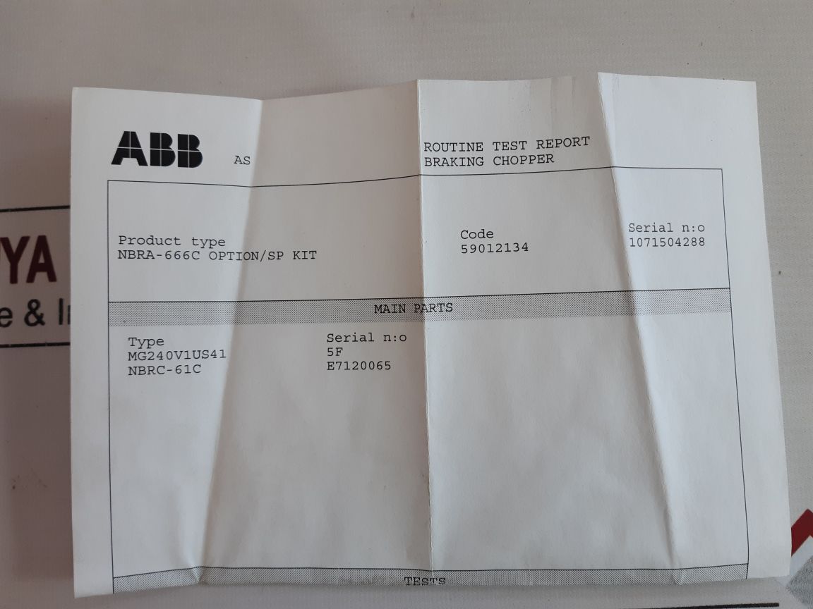 Abb Nbra-666C Braking Chopper 59012134 Option/Separate Kit