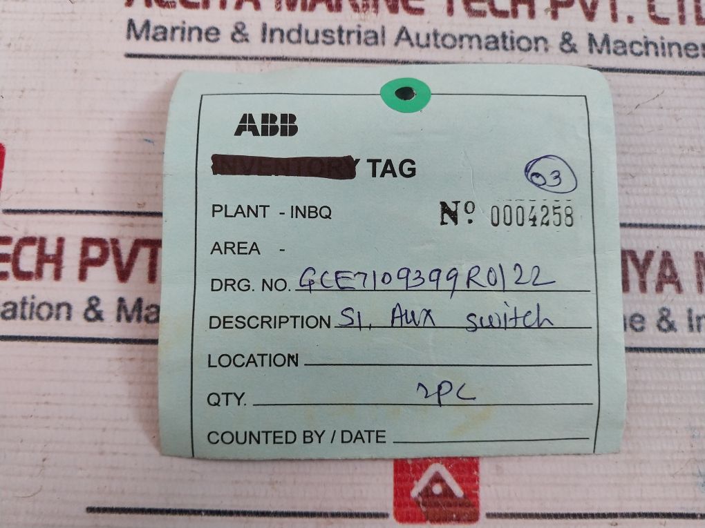 Abb Nq04C0008311 Aux Switch 660V 10A