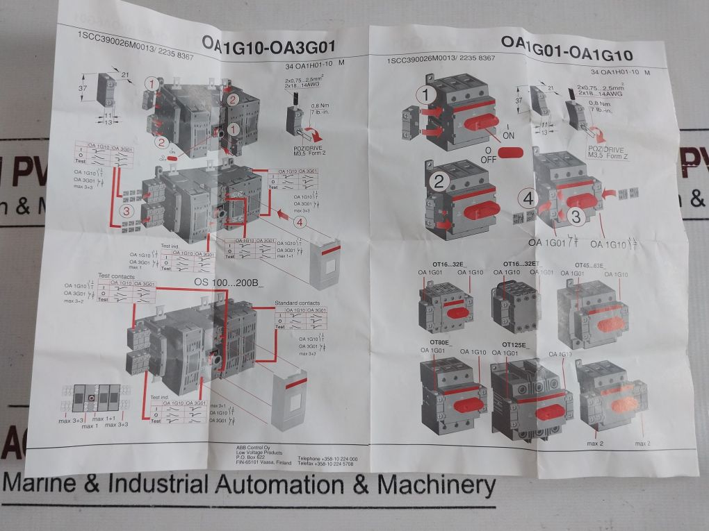Abb Oa1G01 Auxiliary Contact