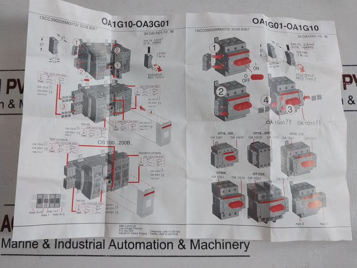 Abb Oa1G01 Auxiliary Contact