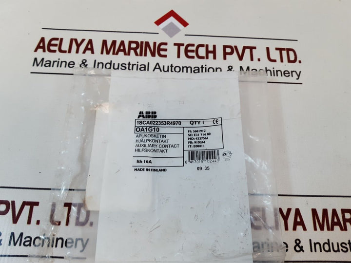 Abb Oa1G10 Auxiliary Contact 10A 600Vac