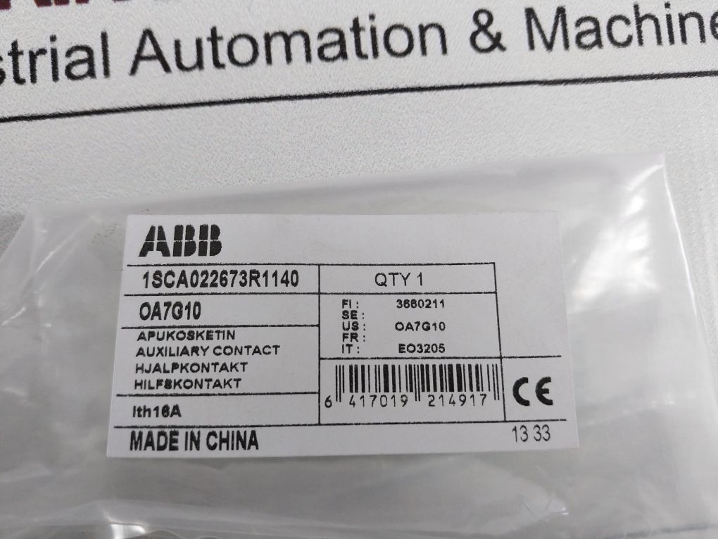 Lot Of 3X Abb Oa7G10 Auxiliary Contact 1Sca022673R1140