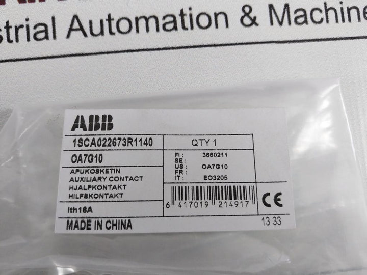 Lot Of 3X Abb Oa7G10 Auxiliary Contact 1Sca022673R1140