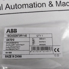 Lot Of 3X Abb Oa7G10 Auxiliary Contact 1Sca022673R1140