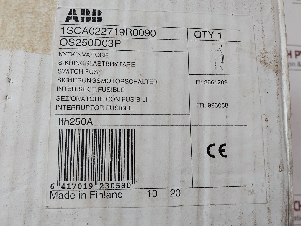 Abb Os 250D03 Fused Disconnect Switch Os250D03Pp