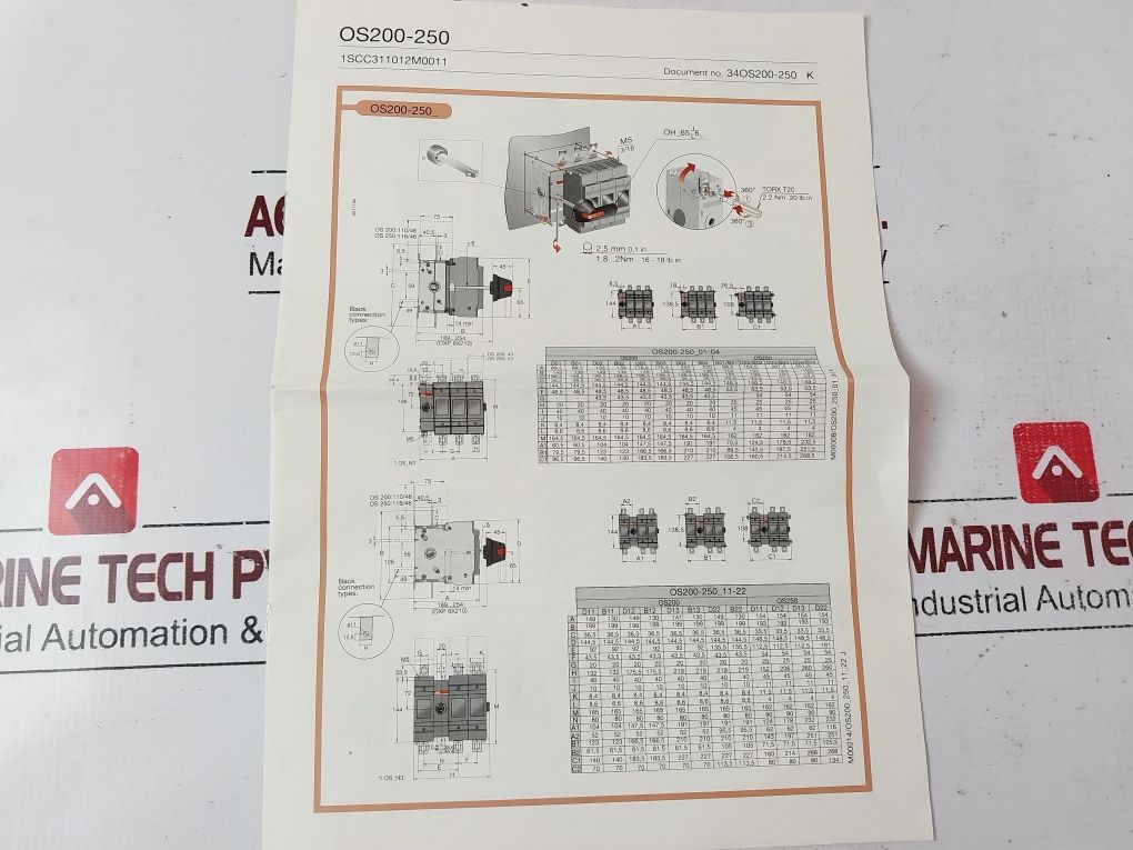 Abb Os 250D03 Fused Disconnect Switch Os250D03Pp