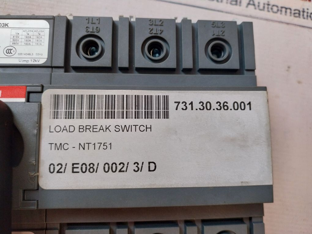 Abb Ot160G03K 3 Phase Load Break Switch 250Vdc