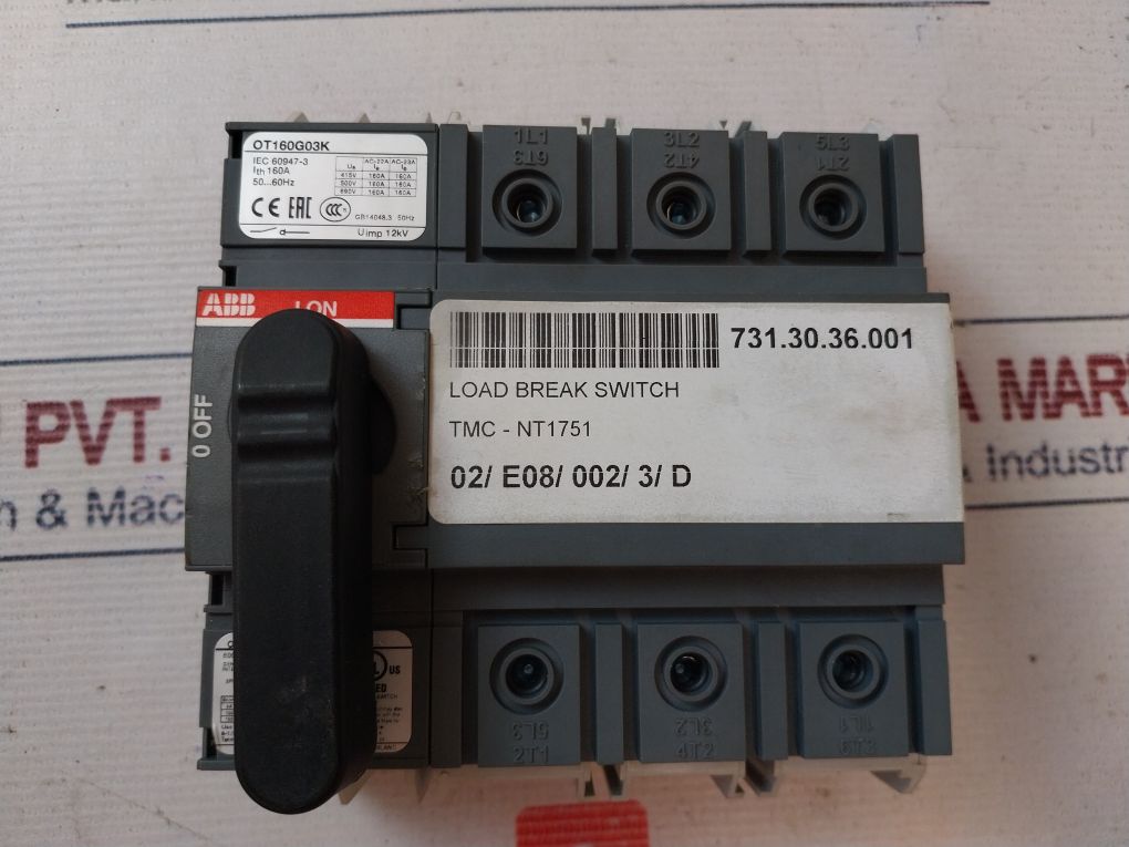 Abb Ot160G03K 3 Phase Load Break Switch 250Vdc