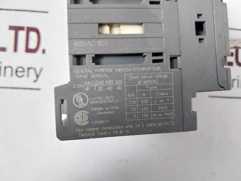 Abb Ot63E3 Disconnect Switch