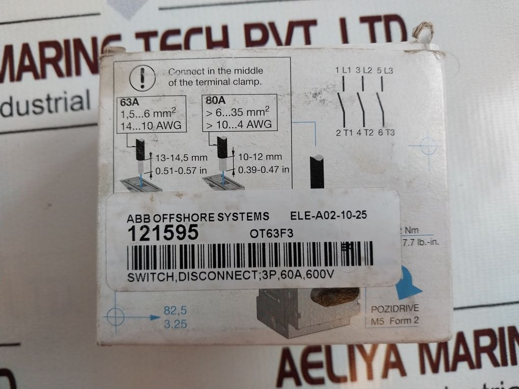 Abb Ot63F3 Disconnector/Load Break Switch 1Sca105332R1001