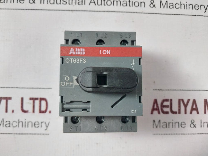 Abb Ot63F3 Disconnector/Load Break Switch 600Vac 60A 